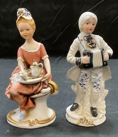 Lot 2 Vintage Porcelain Boy & Girl Figurines