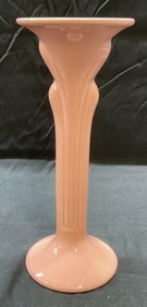 Vtg MCM Art Deco Style Pink Ceramic Candle Holder
