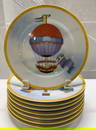 Lot 8 Williams Sonoma Air Ballon Porcelain Plates