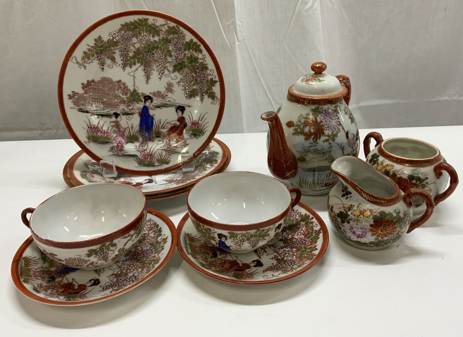 Group Lot Vintage Asian Porcelain Tea Set (1 of 15)
