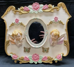 Signed Ellie Haggerty Cupid Rose Carousel Panel