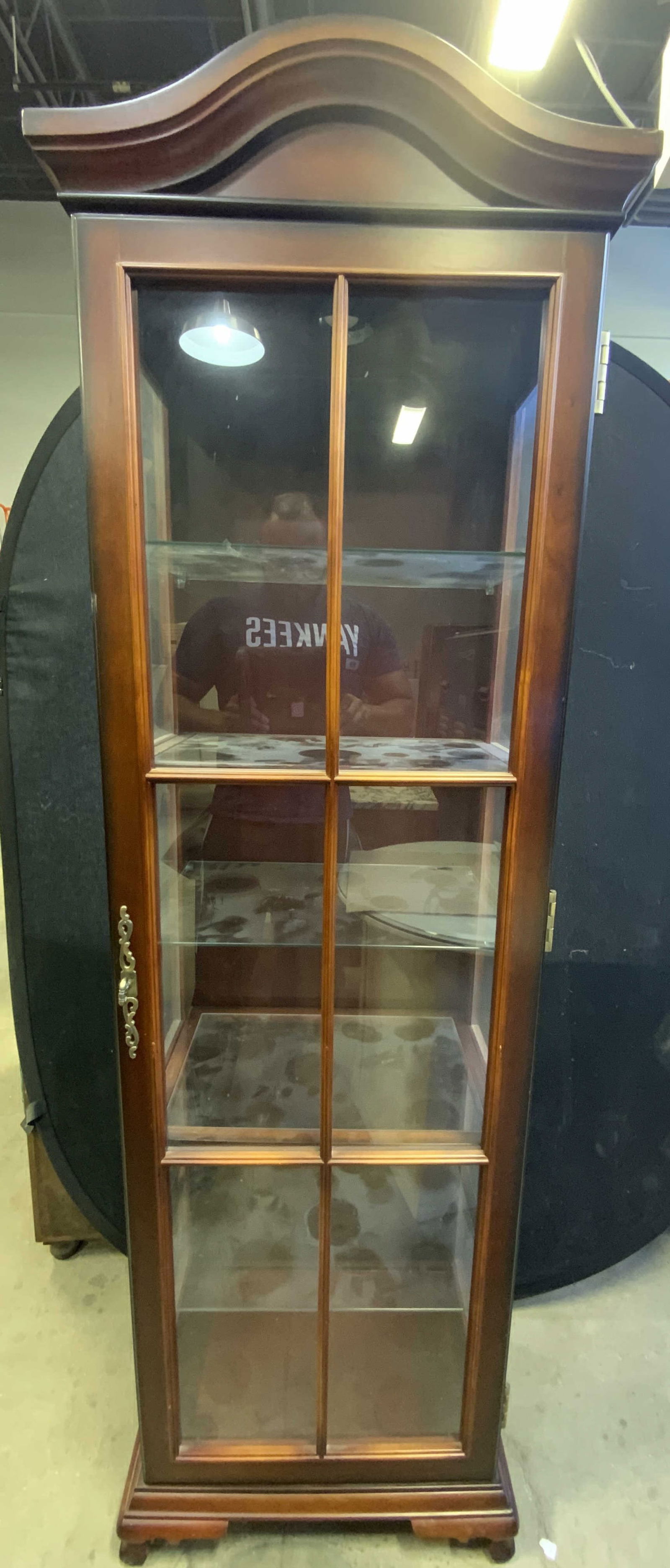 Wooden Curio Display Cabinet W Glass Shelves (1 of 9)