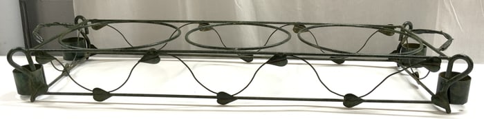 Vine & Leaf Metal Planter Holder W Handles 38in