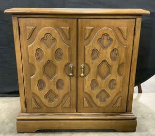 DREXEL FURNITURE Vntg Wood Cabinet W Drawer
