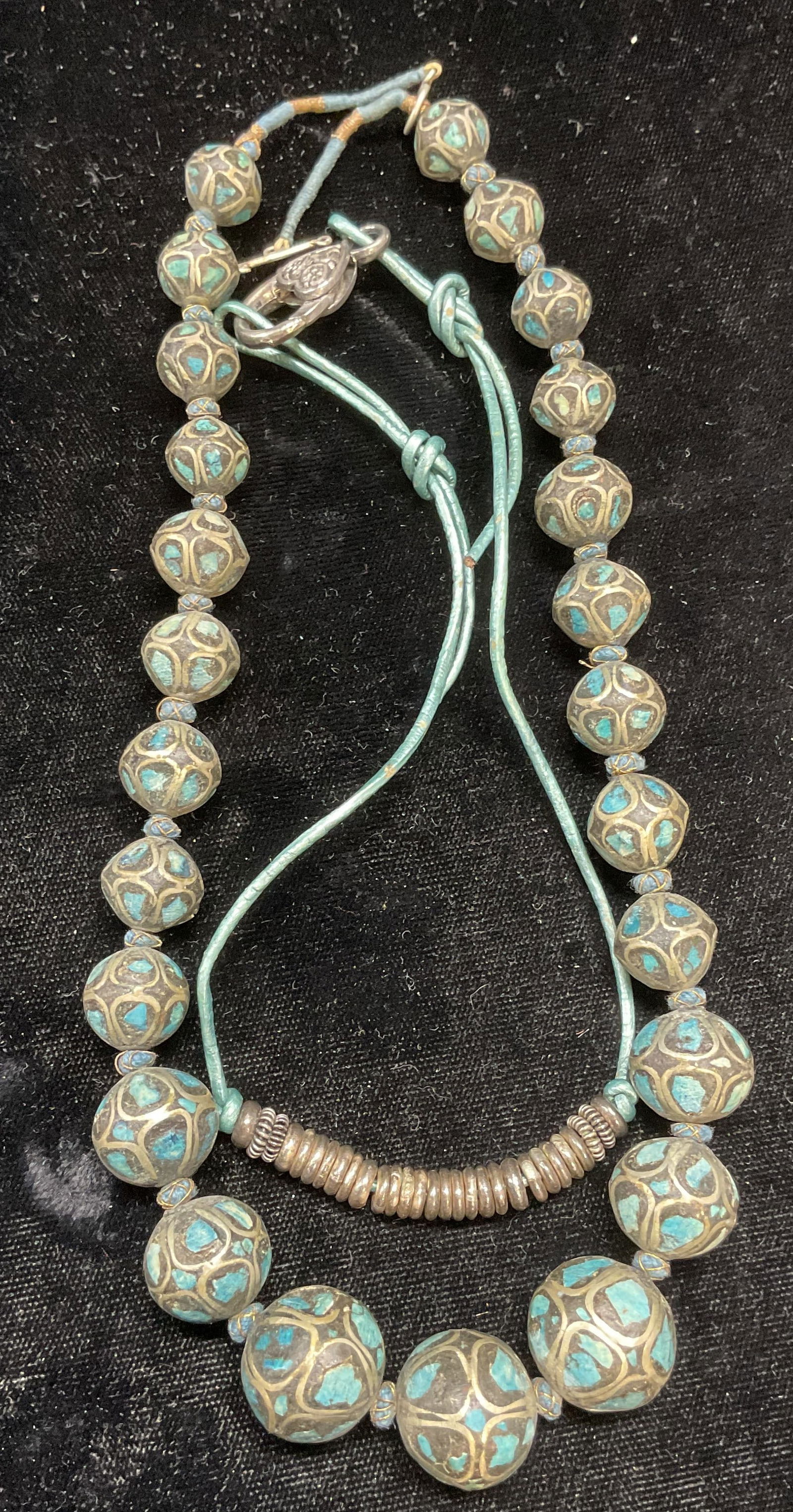 Lot 2 Silver Tone Blue Stone Beaded Necklace + (1 of 6)