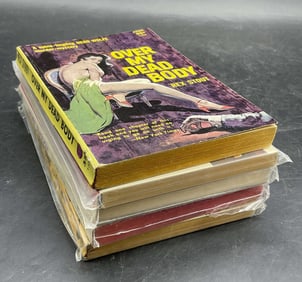 5 Vintage Pulp Fiction Erotica Books, Rex Stout+
