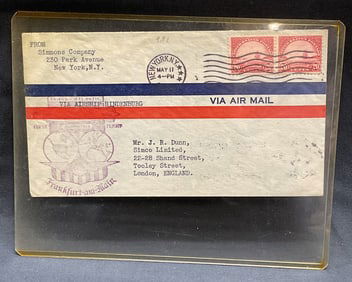 1936 Airship Hindenburg Air Mail USA Frankfurt