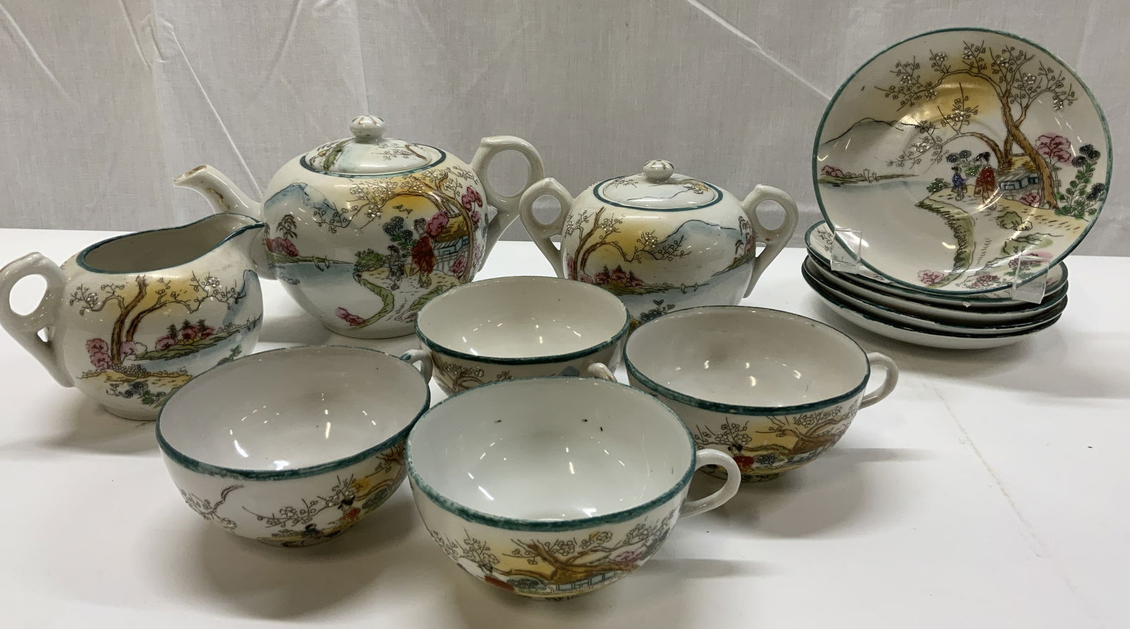 Group Lot 12 Vintage JAPAN Porcelain Tea Set (1 of 12)