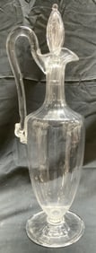 Scalloped Footed Art Glass Carafe W Stopper