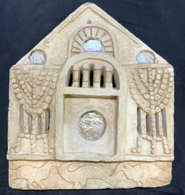 MMA IM Sgnd Vintage Judaica Plaster Wall Hanging
