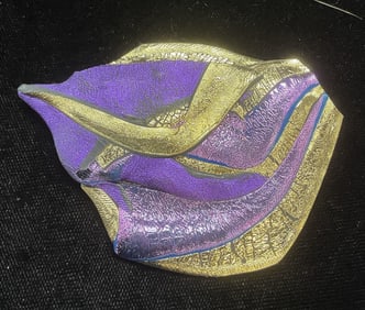 Handmade Metallic Purple & Gold Tn Brooch