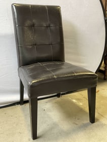 Espresso Toned Leather Side Chair
