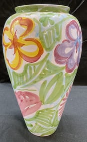 Pottery Barn Floral Ceramic Vase,  Italy