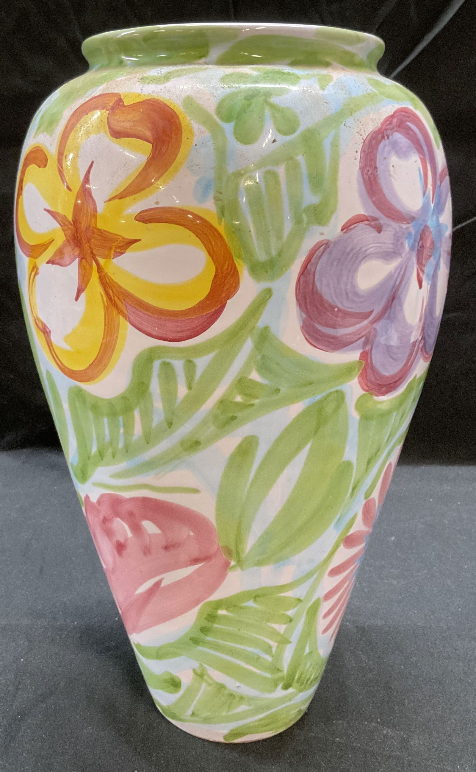 Pottery Barn Floral Ceramic Vase,  Italy (1 of 6)