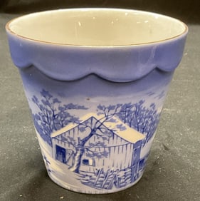 Winter Old Homestead Porcelain Planter Japan