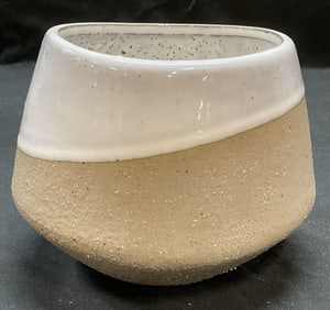 West Elm Modern White Glaze Stoneware Vase