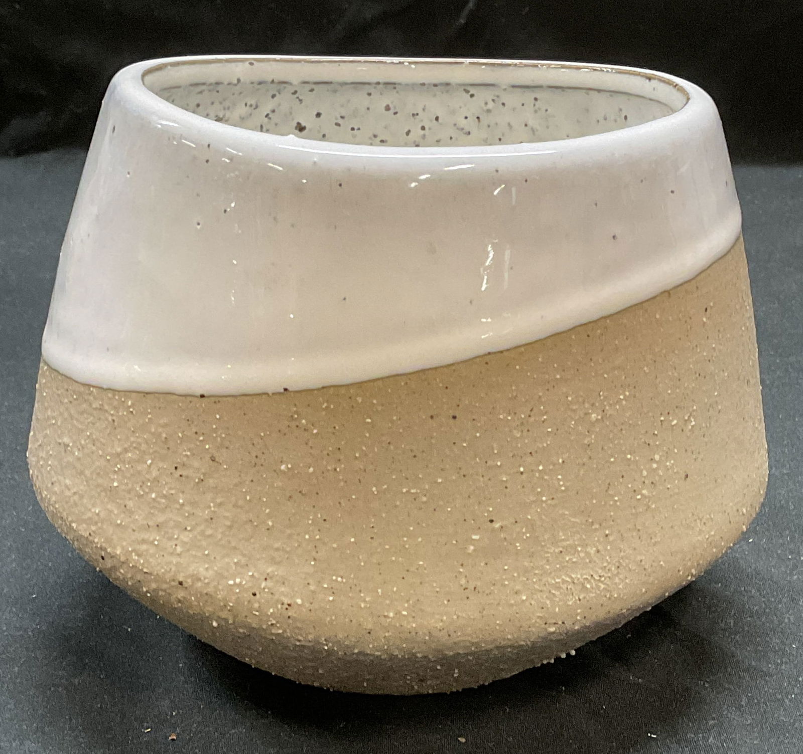 West Elm Modern White Glaze Stoneware Vase (1 of 6)