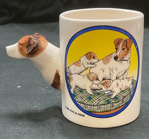 1993 Five & Dime Porcelain Dogs Mug