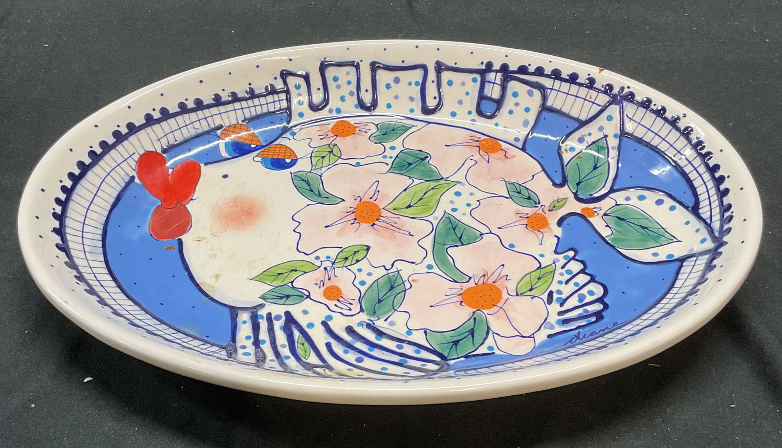 Diane Come Dream W Me Stoneware Platter 2001 12in (1 of 6)