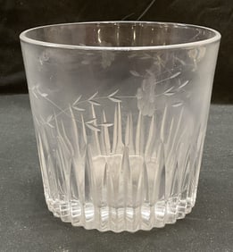Vintage Heavy Cut Crystal Floral Ice Bucket
