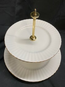 TRADEMARKED 2 Fluted Tier Cake Stand