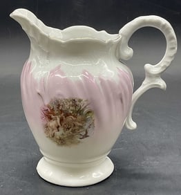 Vintage Child Angel Putti Motif Porcelain Pitcher
