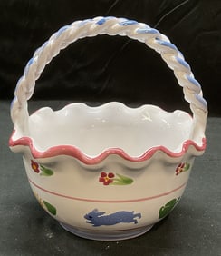 Mesa International Hand Painted Ceramic Basket