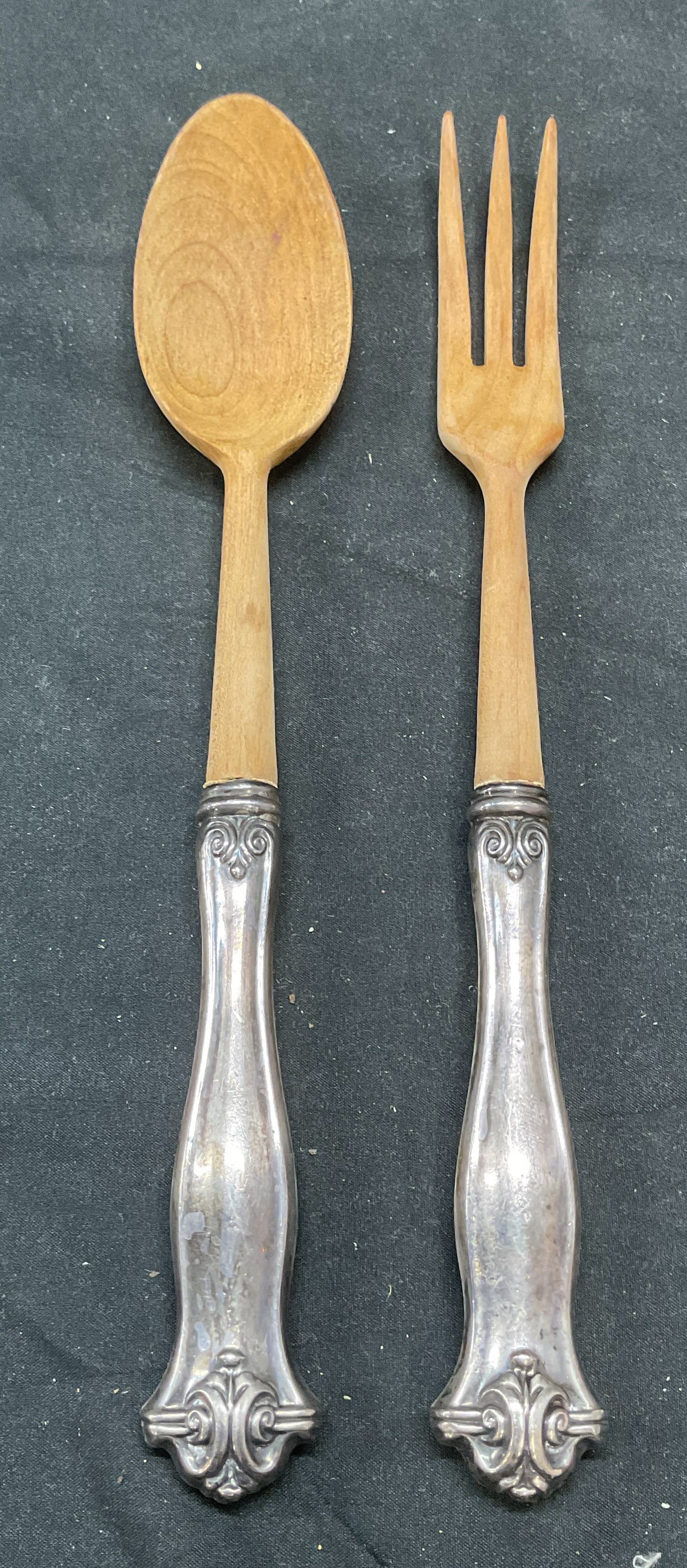 Pair Sterling Silver Hand Salad Serving Set (1 of 6)