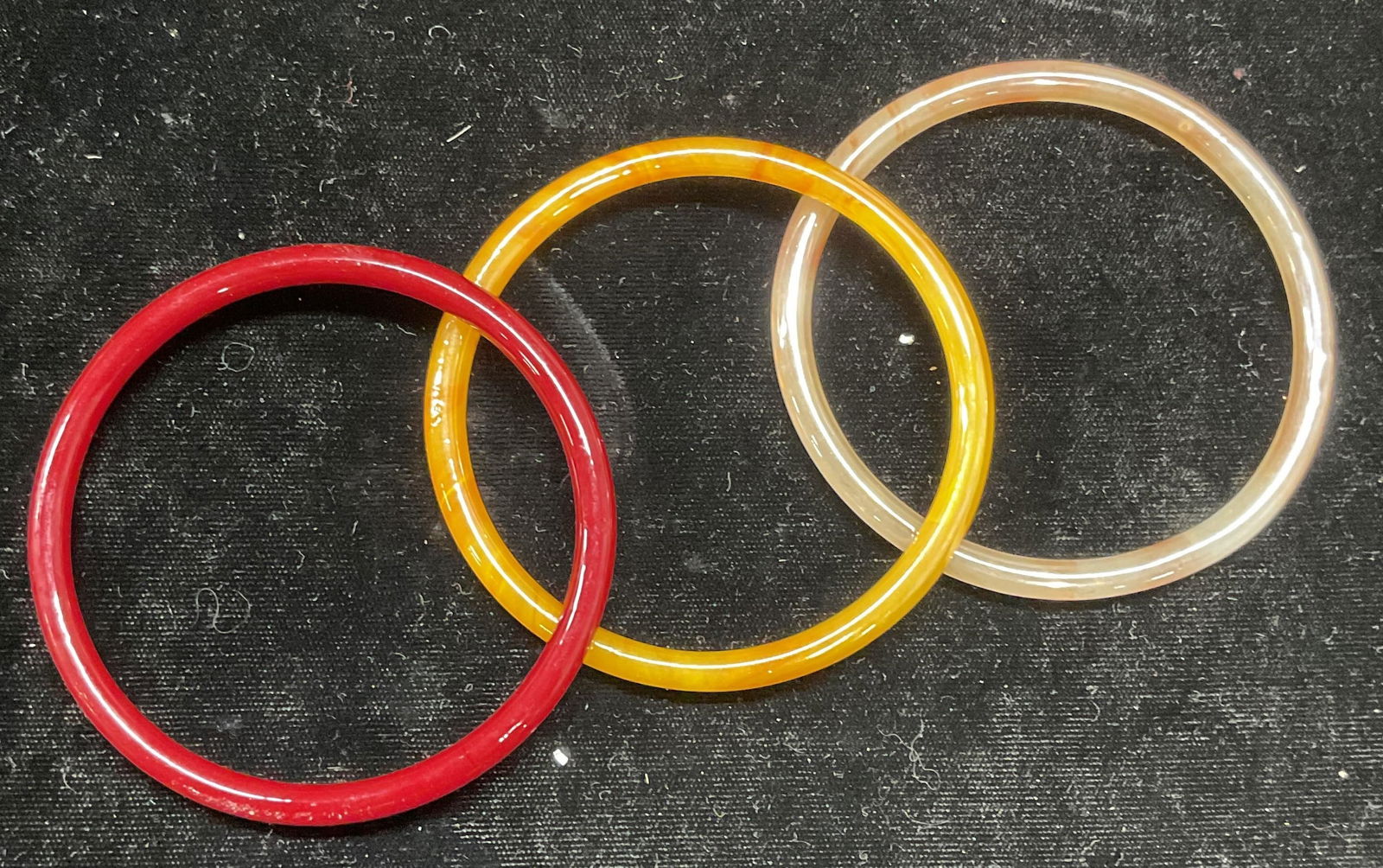 Lot 3 Red & Orange Glass Bangle Bracelets (1 of 6)