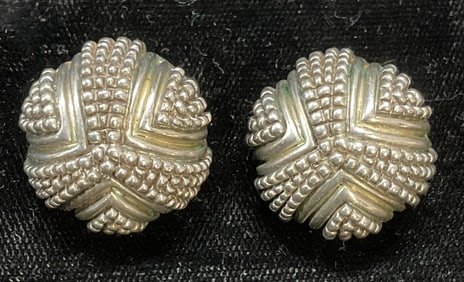 Tiffany & Co Sterling Silver Round Stud Earrings