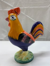 HEREND HUNGARY Village Pottery Rooster Figurine