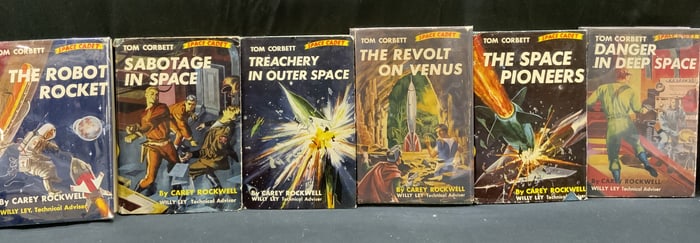Lot 6 Vntg Space Adventure Books TOM CORBETT 1950s