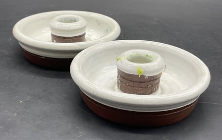 S+PBP Signed Artisan Pottery Candleholders