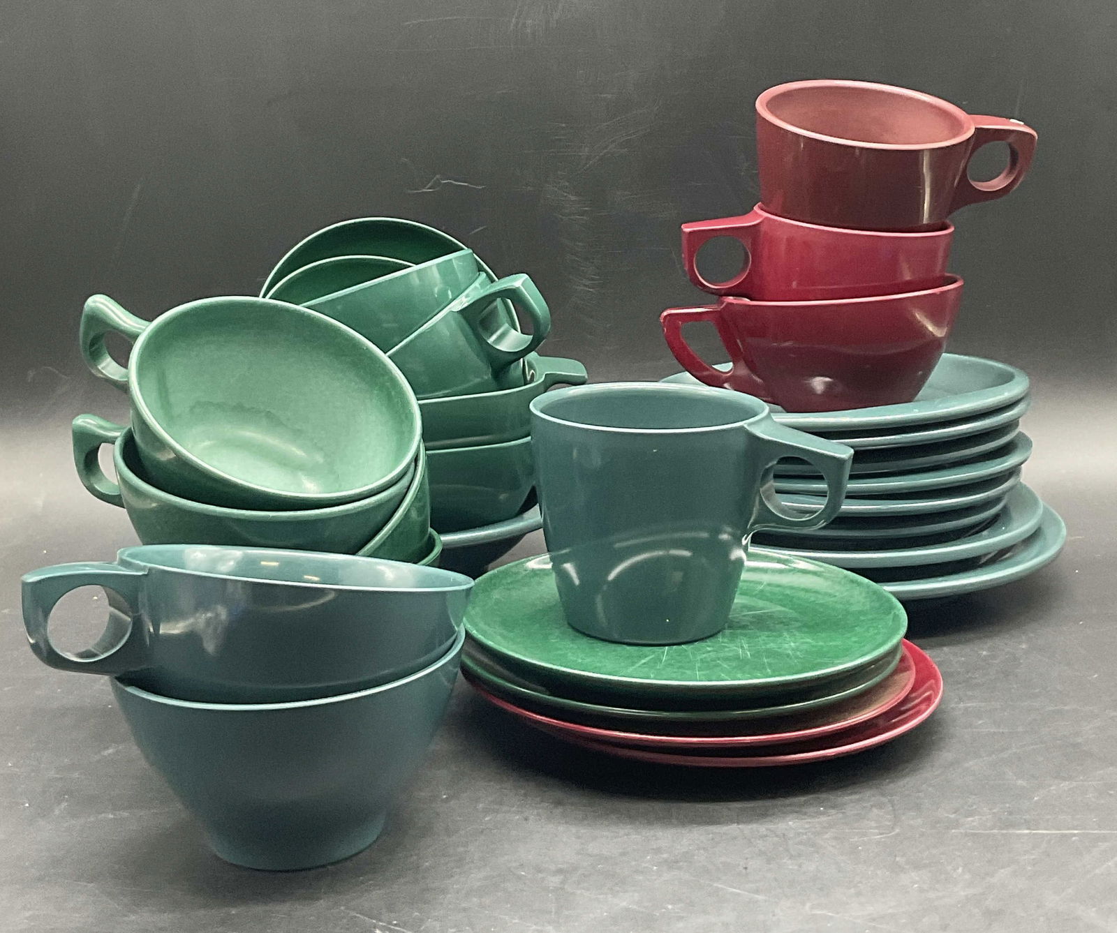 Grp Lot 28 MCM Melamine Dinnerware, BOONTON USA + (1 of 11)