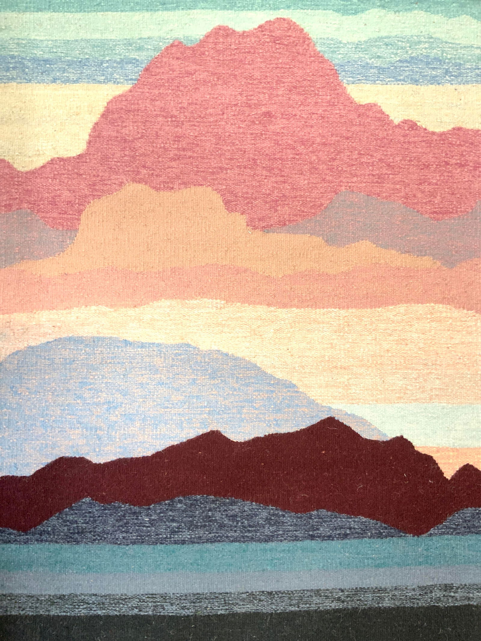 Vintage Handmade Wool Landscape Tapestry (1 of 6)