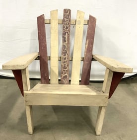 Vntg Childrens Adirondack Teakwood Style Chair