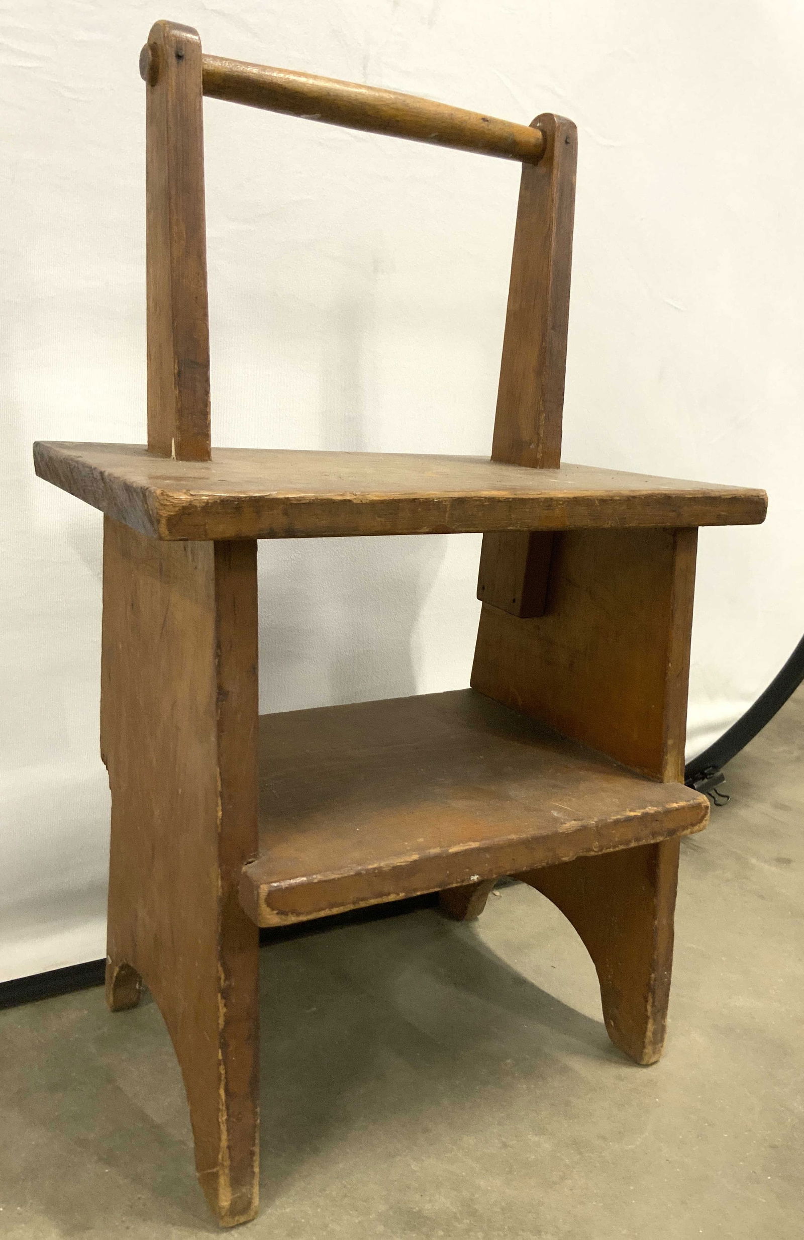 Antique Wooden Stool W Handle (1 of 7)