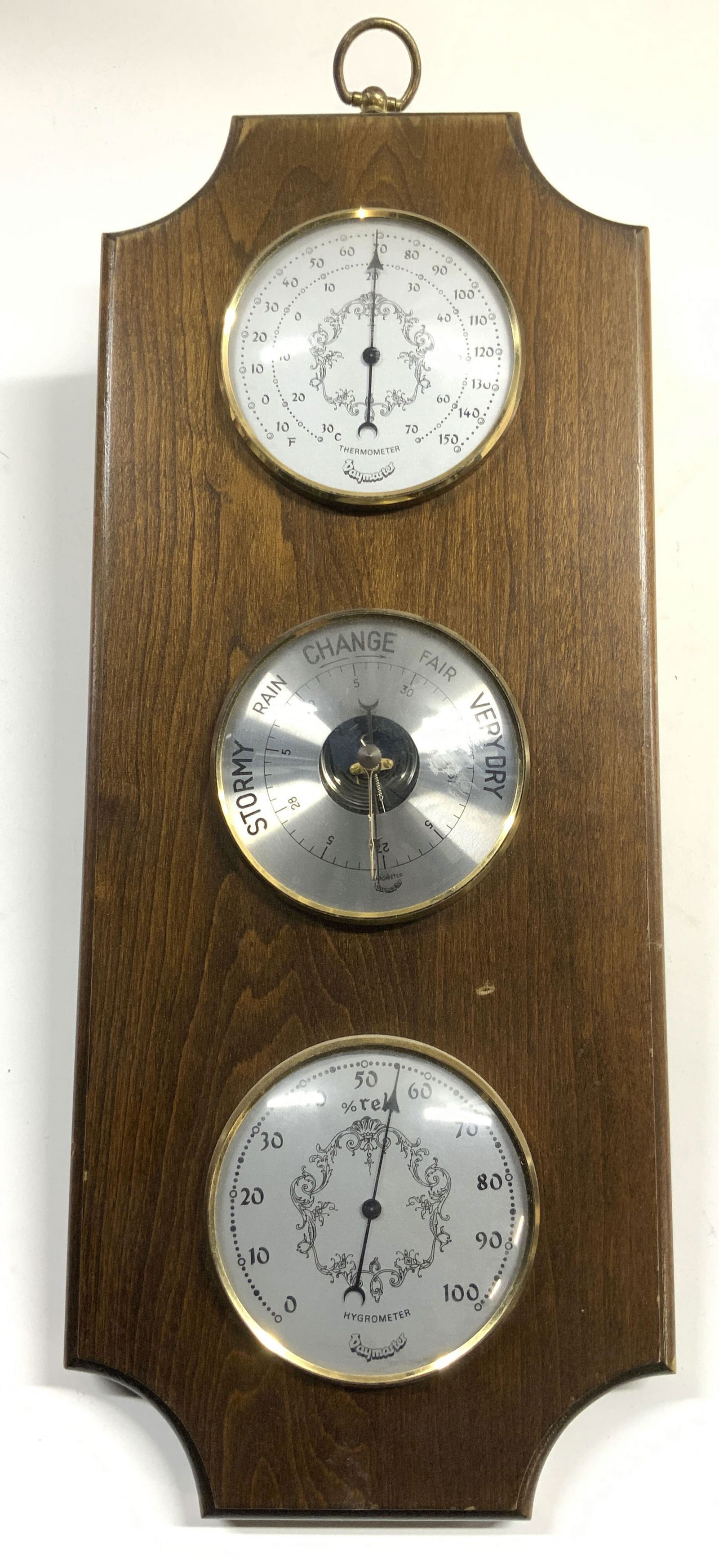Wood Wall Thermometer Barometer Hygrometer Britain (1 of 7)