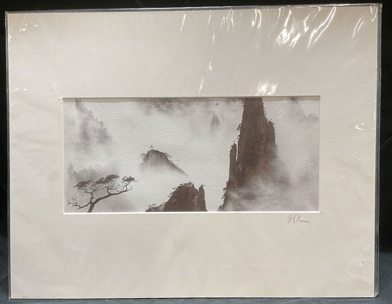Signed Chinese Mountain Landscape Fine Art Print (1 of 6)