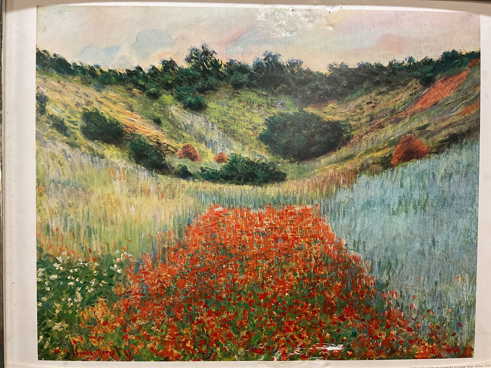 Framed Monet Poppy Field Abrams Color Print 25in (1 of 7)