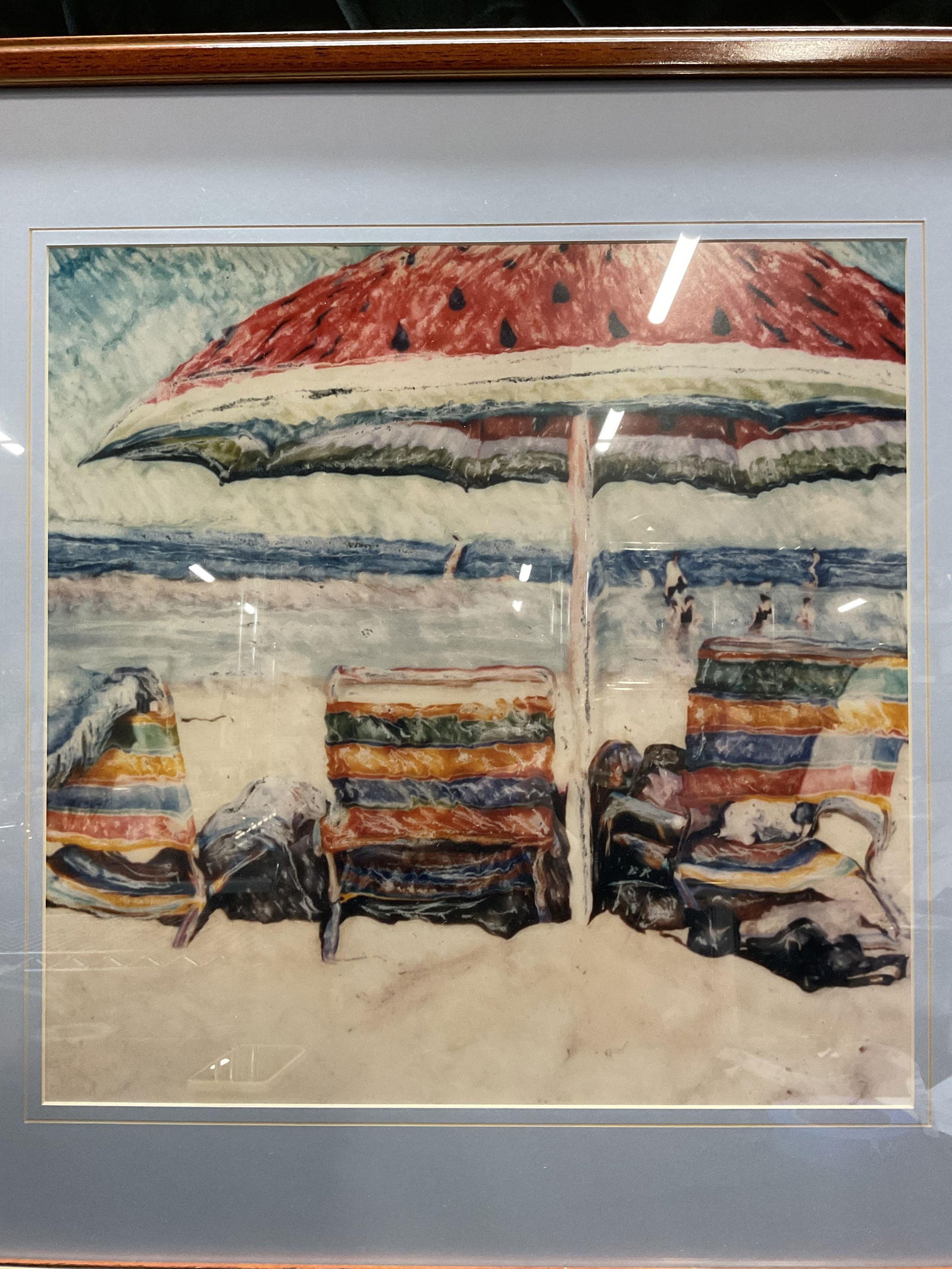 Framed Beach Scene Fine Art Print 28.5in (1 of 6)