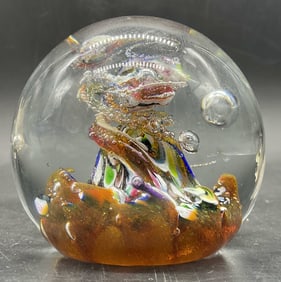 CAITHNESS SCOTLAND Myriad Art Glass Paperweight