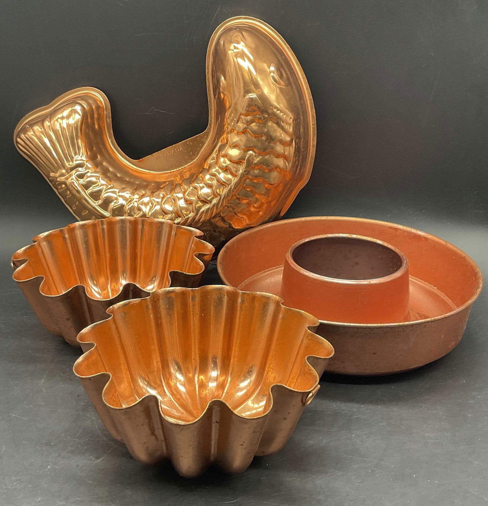 Lot 4 Vintage Copper Tone Aluminum Molds (1 of 9)