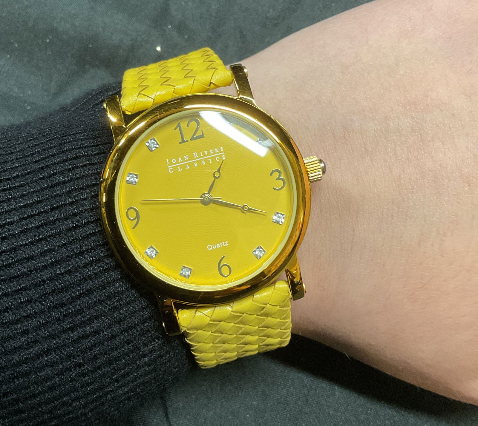 Joan Rivers Yellow Woven Leather Watch NIB (1 of 8)