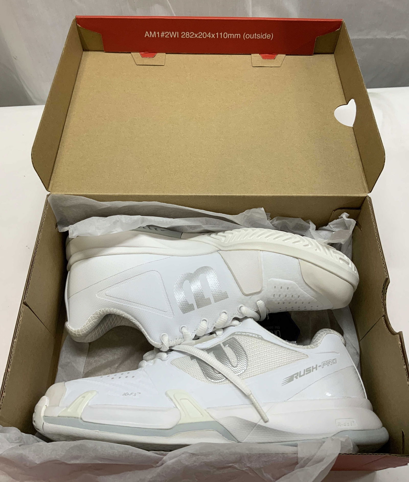 Wilson Rush Pro 2019 2.5 Sneakers NIB: Wilson Rush Pro 2019 2.5 Sneakers NIB Wilson womens white sneakers, size 7 WOMENS. NEW IN BOX. Signed & marked. Surface wear consistent to age, use & exposure. Womens sneakers, sneakers, running shoes
