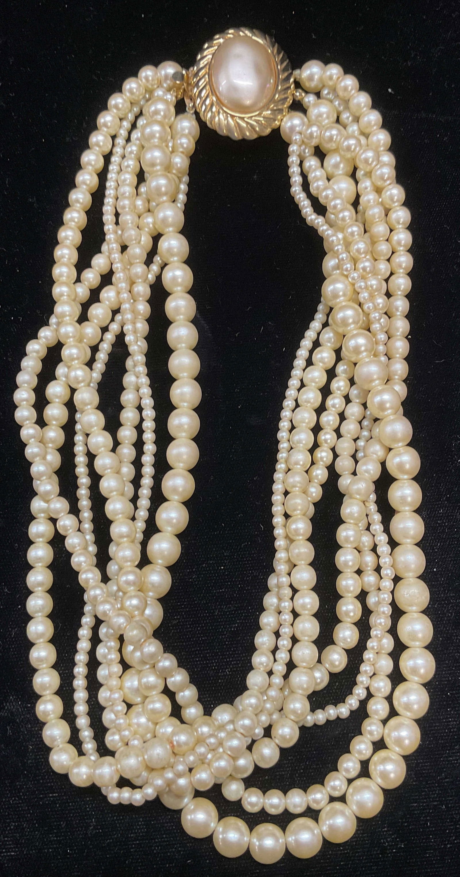 Vtg Carolee Faux Pearl Beaded Necklace (1 of 6)