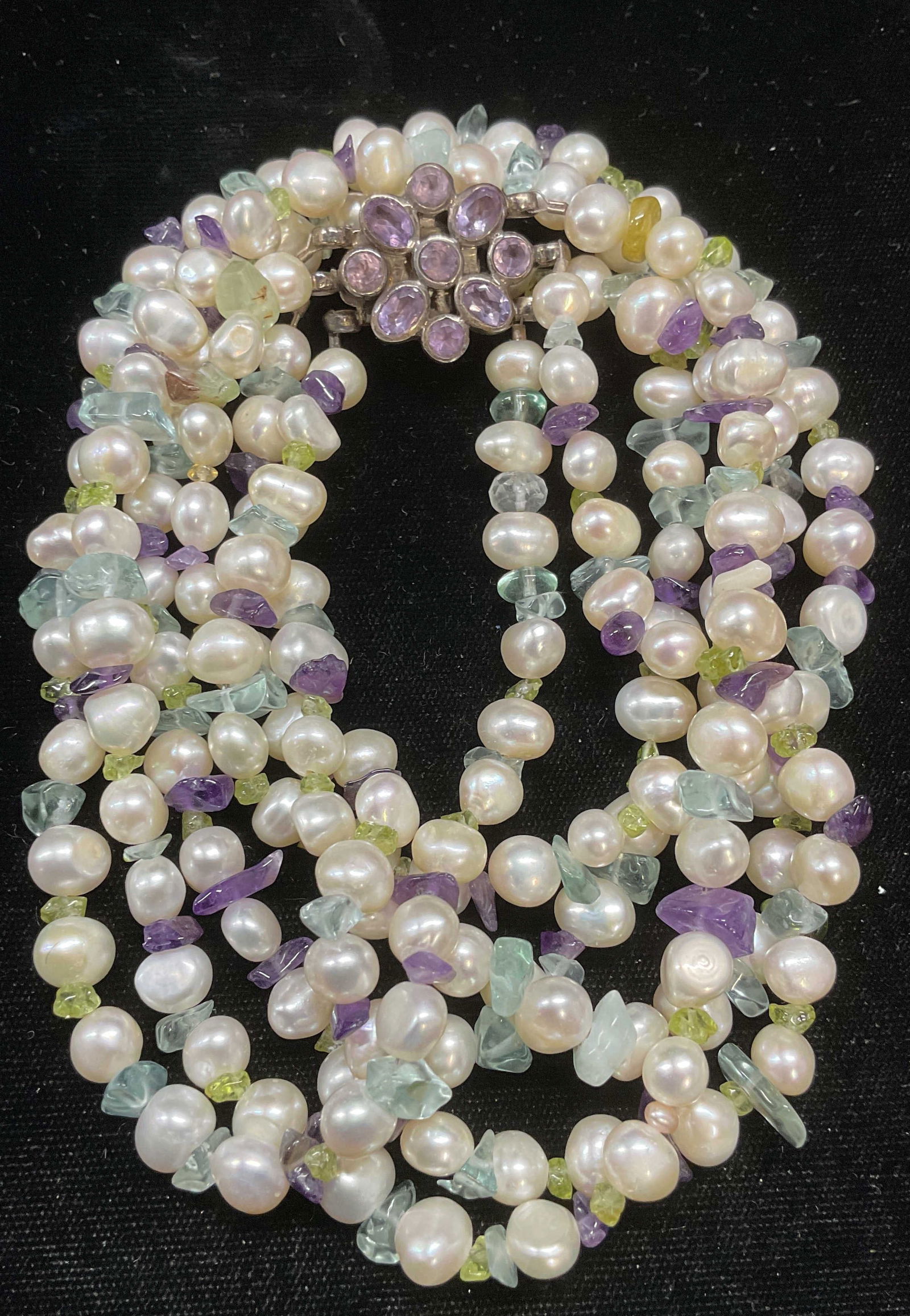 Sterling Silver, Pearl, Semiprecious Necklace (1 of 7)