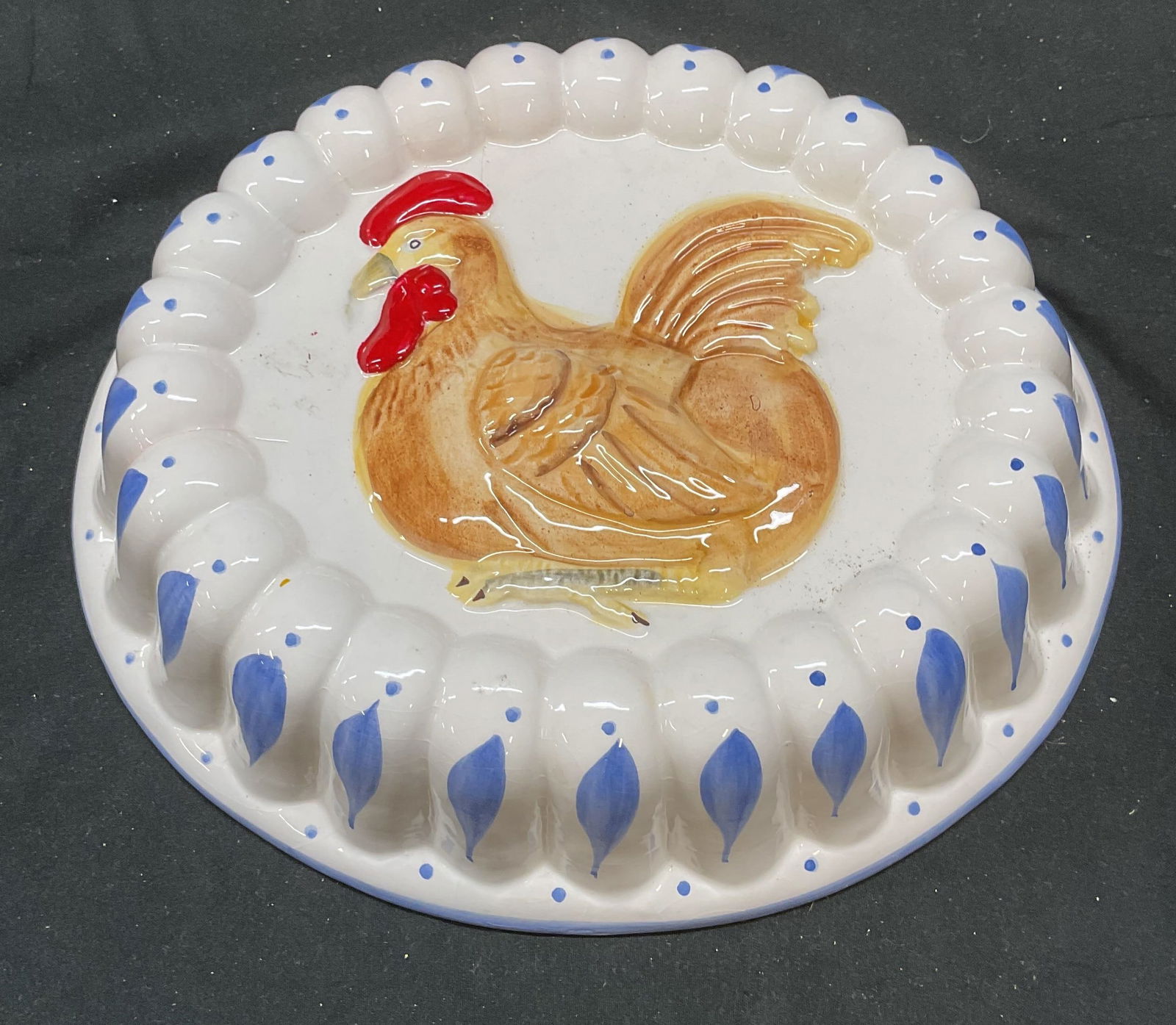 Vtg Ceramic Hand Painted Chicken Wall Plaque (1 of 6)