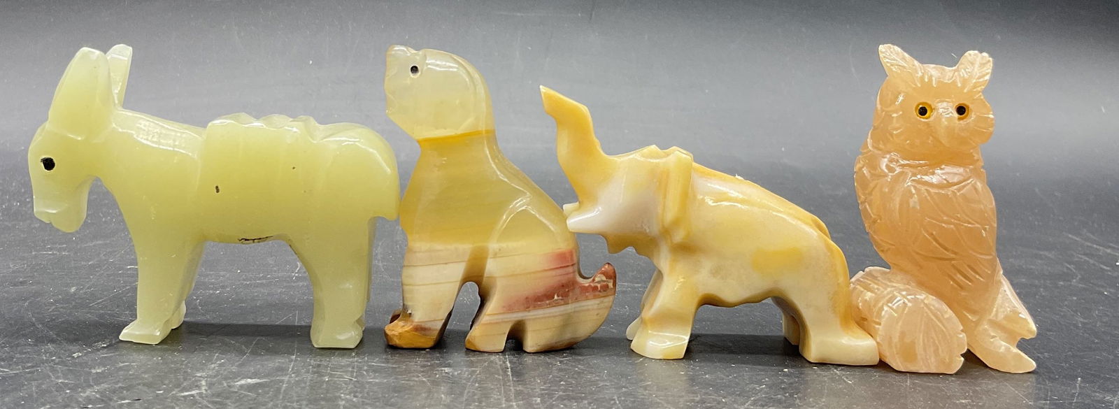 Lot 4 Carved Natural Stone Animal Figurals (1 of 10)