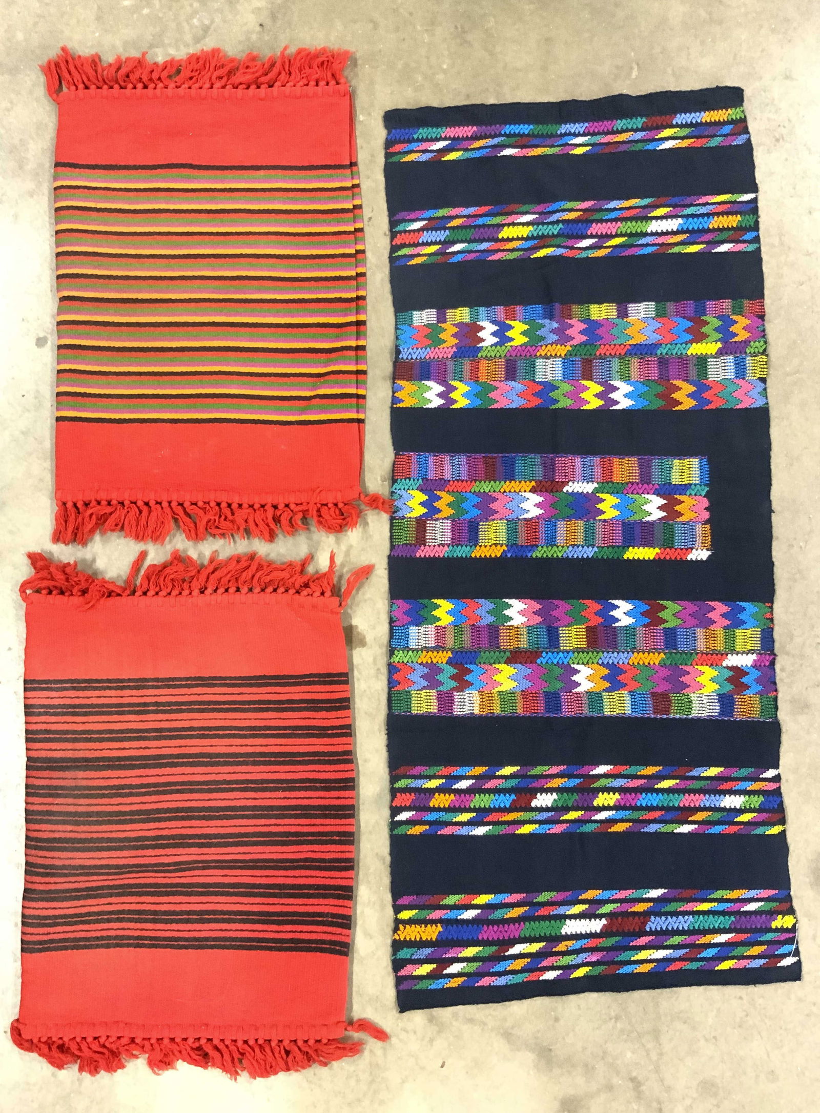 Lot 3 H Made Wool Runner & Fringed Pillow Cases (1 of 9)